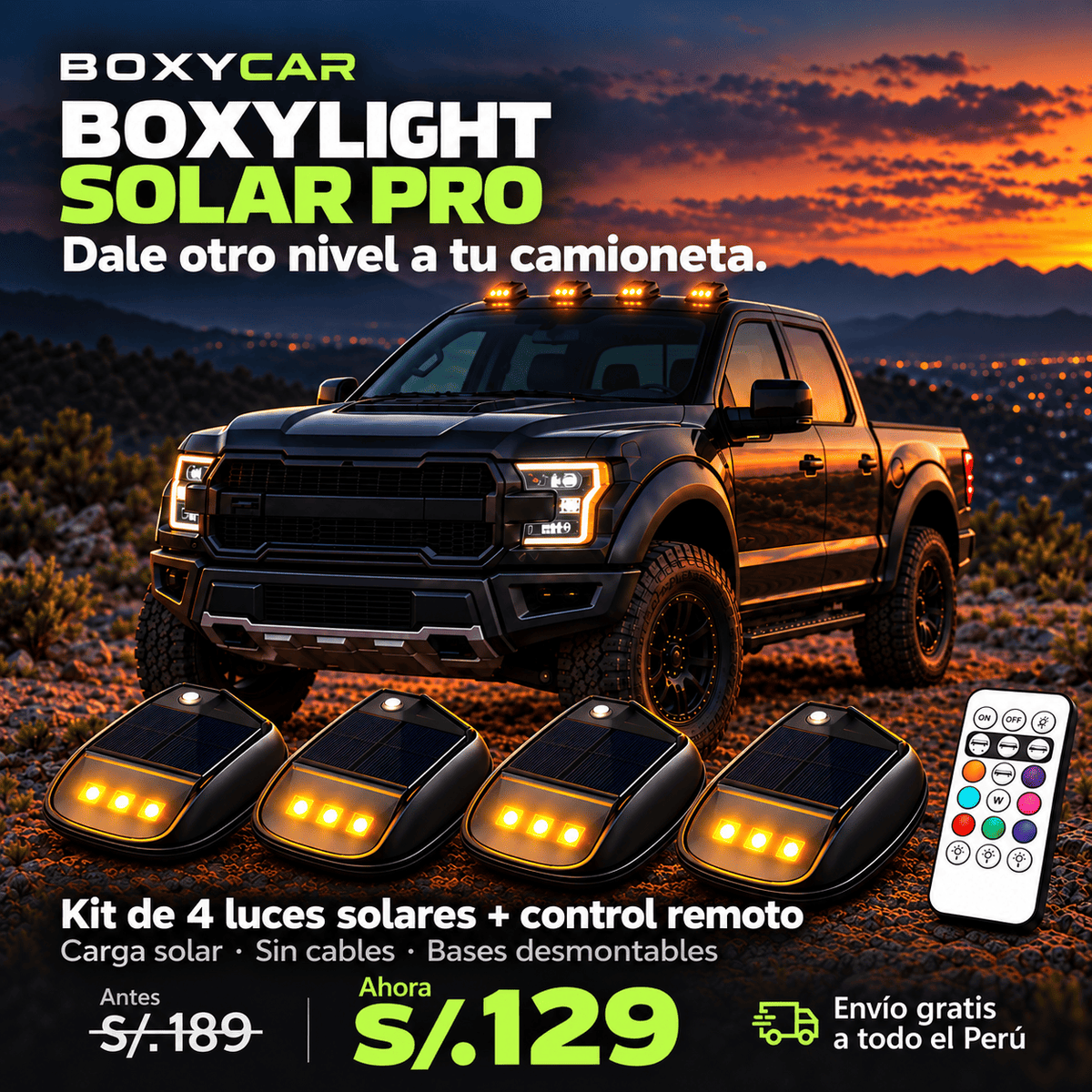 BOXYLIGTH SOLAR PRO KIT X 4 UNID