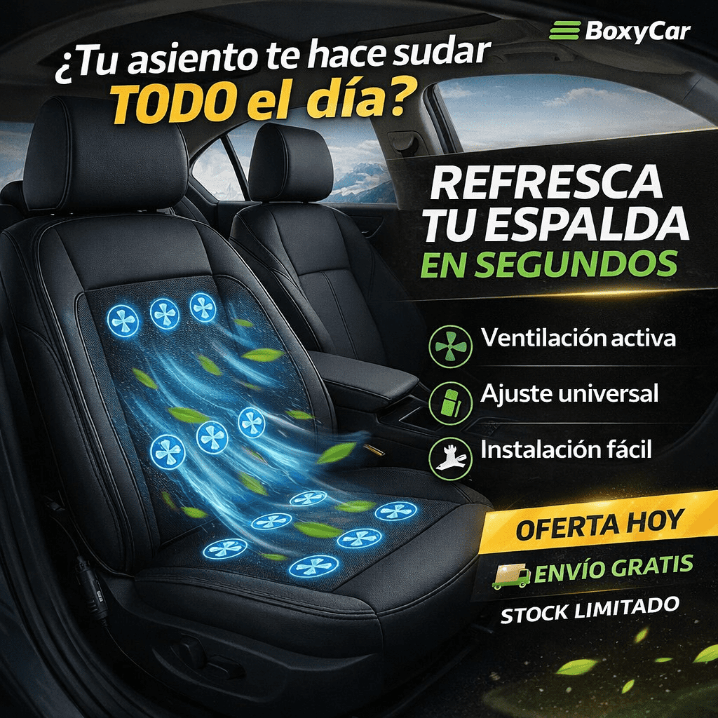 COJÍN DE LUJO CON VENTILADOR INTEGRADO - BOXAIR PRO 🍃🚘