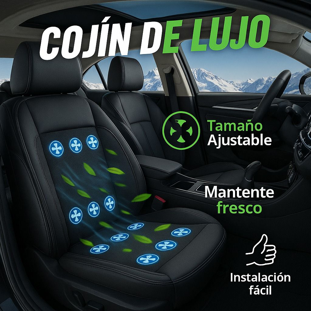 COJÍN DE LUJO CON VENTILADOR INTEGRADO - BOXAIR PRO 🍃🚘