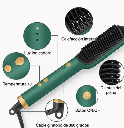 PEINE ALISADOR PRO CABELLO LISO Y BRILLANTE EN MINUTOS