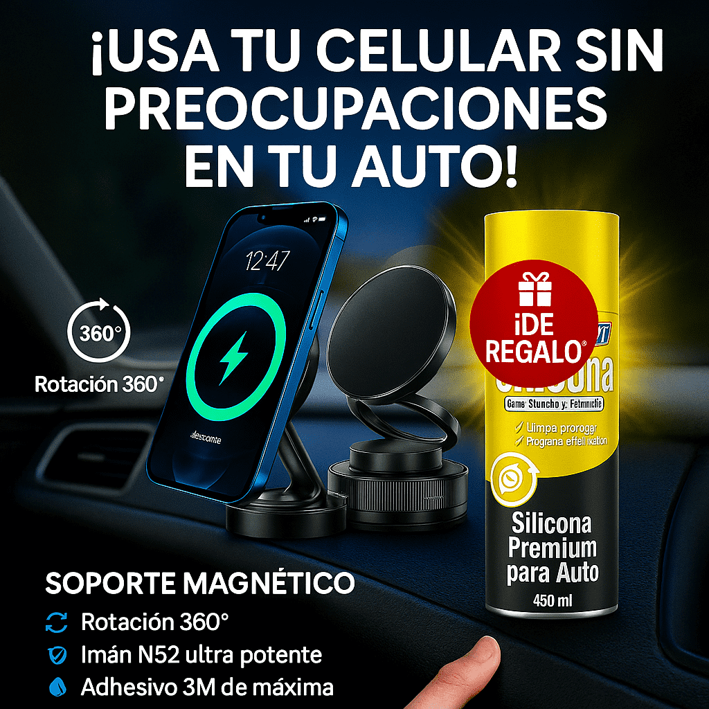 SOPORTE MAGNÉTICO - MAGNOVOLT PRO 🚘🧲 + SILICONA EN SPRAY 🎁