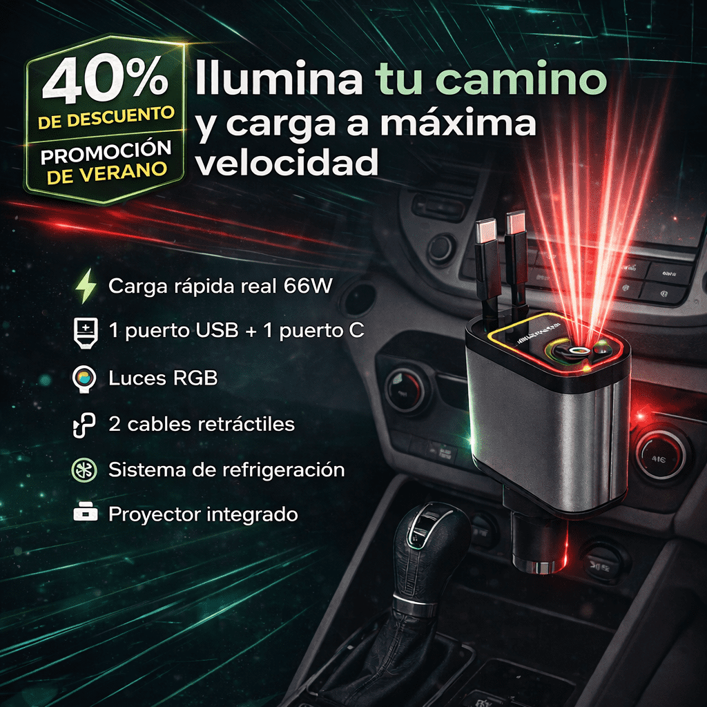 CARGADOR RETRÁCTIL CON PROYECTOR ☄️