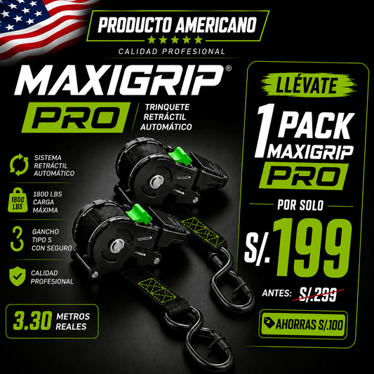 MAXIGRIP PRO – Trinquete con Sistema Retráctil de Alta Resistencia🔒🇺🇸