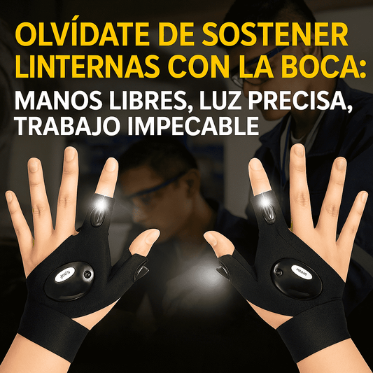 GUANTES MANOS LIBRES CON LUZ LED E IMPERMEABLES  - POWER TOUCH